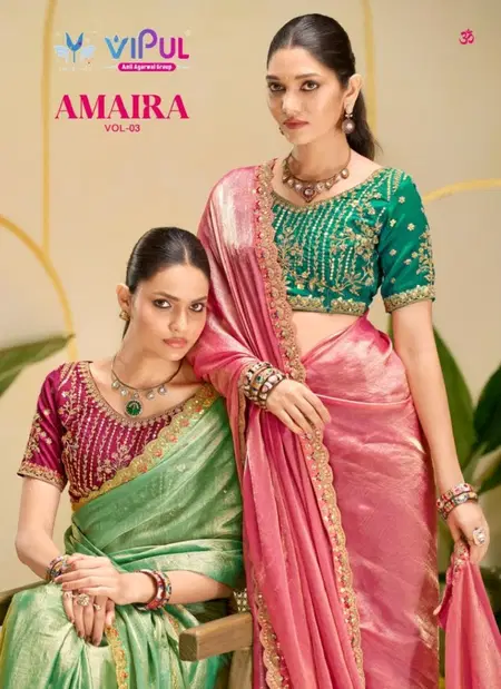 Amaira Vol 03 By Vipul Chiffon Saree Wholesale Market In Surat With Price     